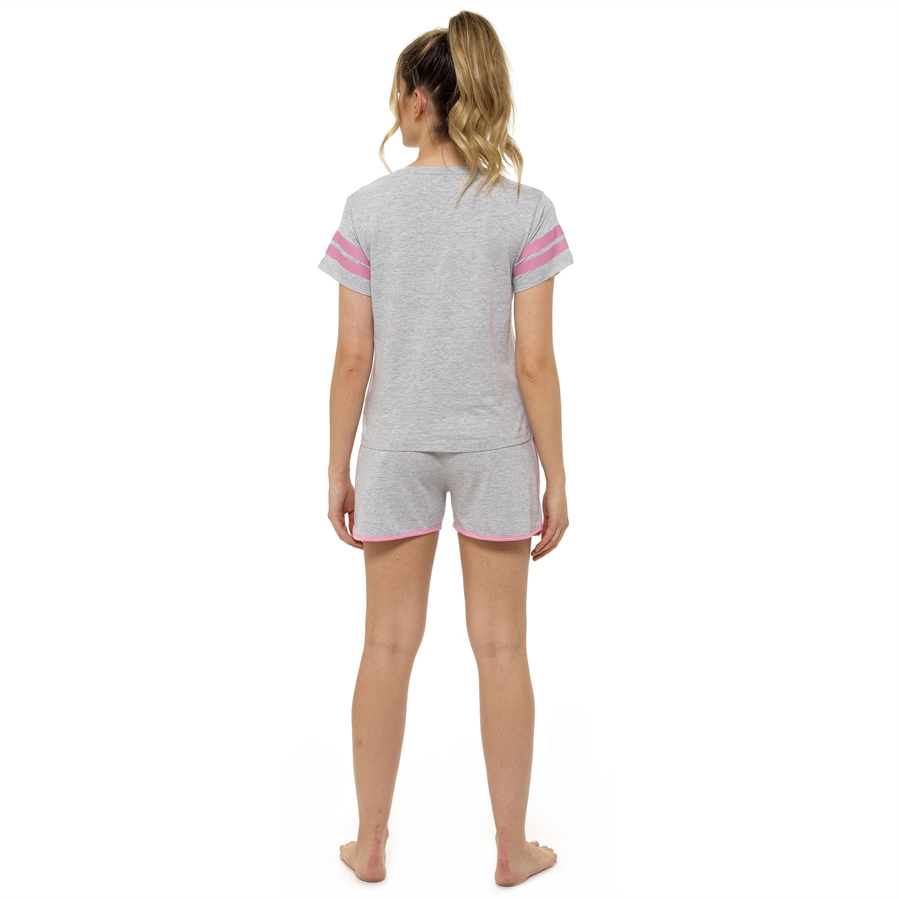 Ladies Jersey Cotton Pyjamas Womens Short Sleeve Summer PJ Vest Shorts Set