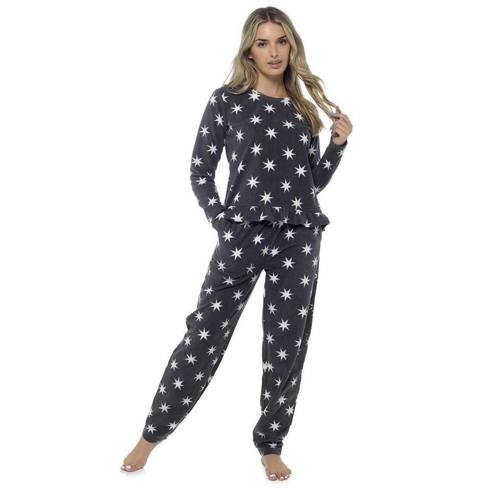 Womens/Ladies Fleece Thermal Pyjamas Pyjama PJs Winter Nightwear Set Size 8-22