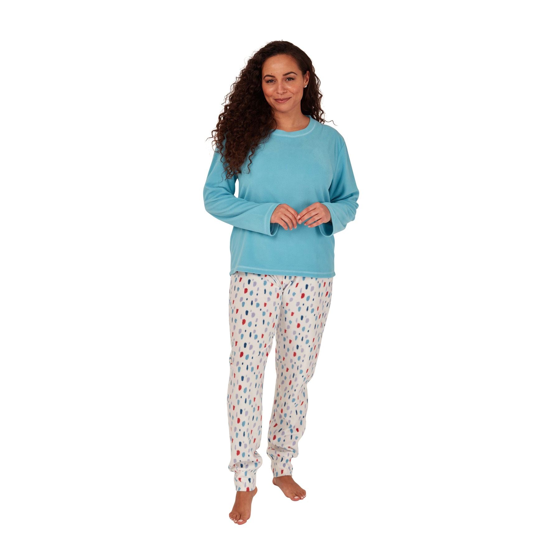 Womens/Ladies Fleece Thermal Pyjamas Pyjama PJs Winter Nightwear Set Size 8-22