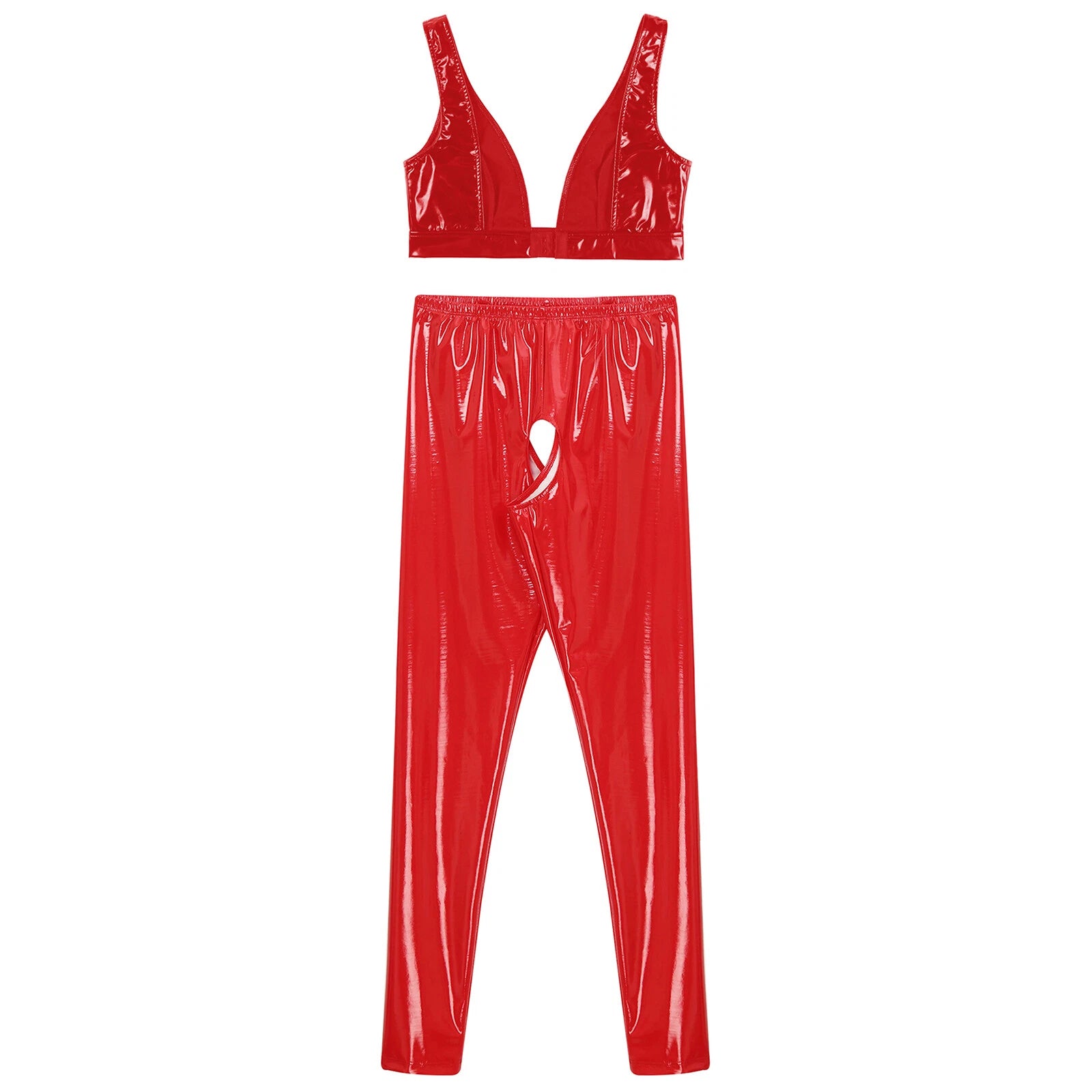 Womens Catsuit Crotchless Nightwear Costume Lingerie Set Bralette Clubwear Bra