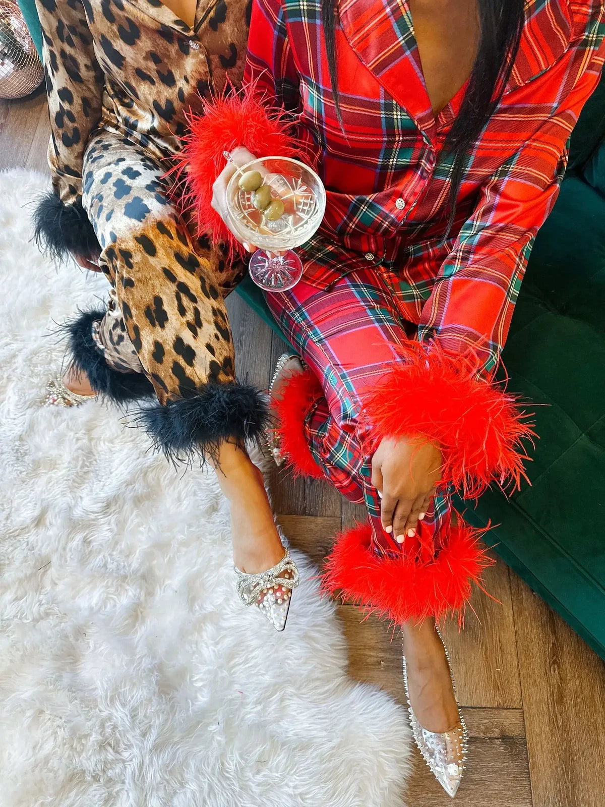 Women New Year Pajamas Set Christmas Shirt Pants Sleepwear Santa Claus Pyjamas