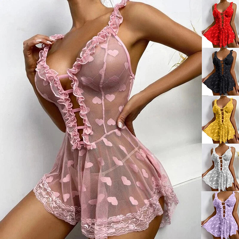 Sexy Women Lingerie Lace Babydoll Underwear Sleepwear Nightgown Slip Dress New