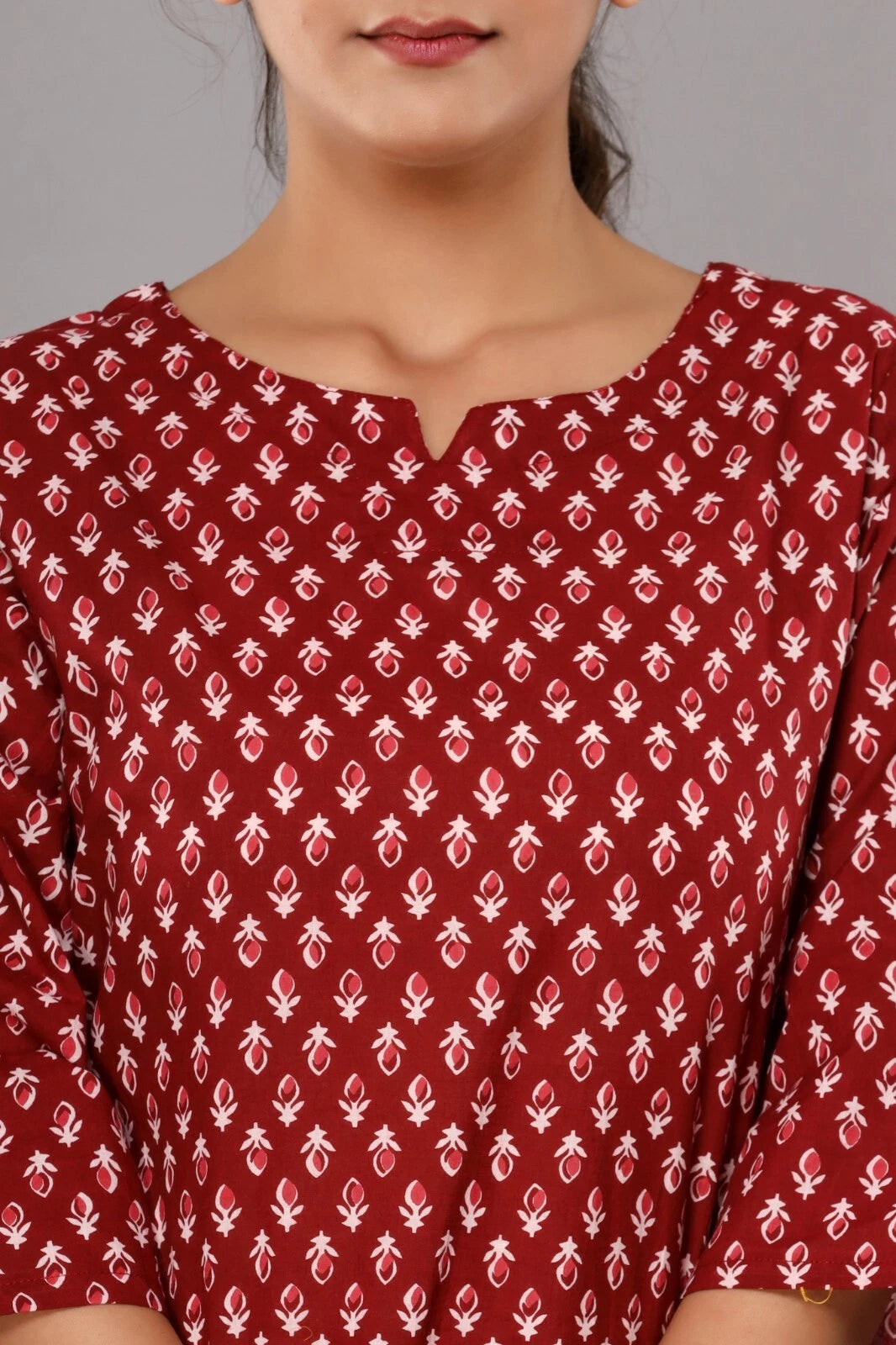New Indian Printed Cotton Top &Pajama Set Ethnic Sleepwear/Lounge Wear/NightSuit