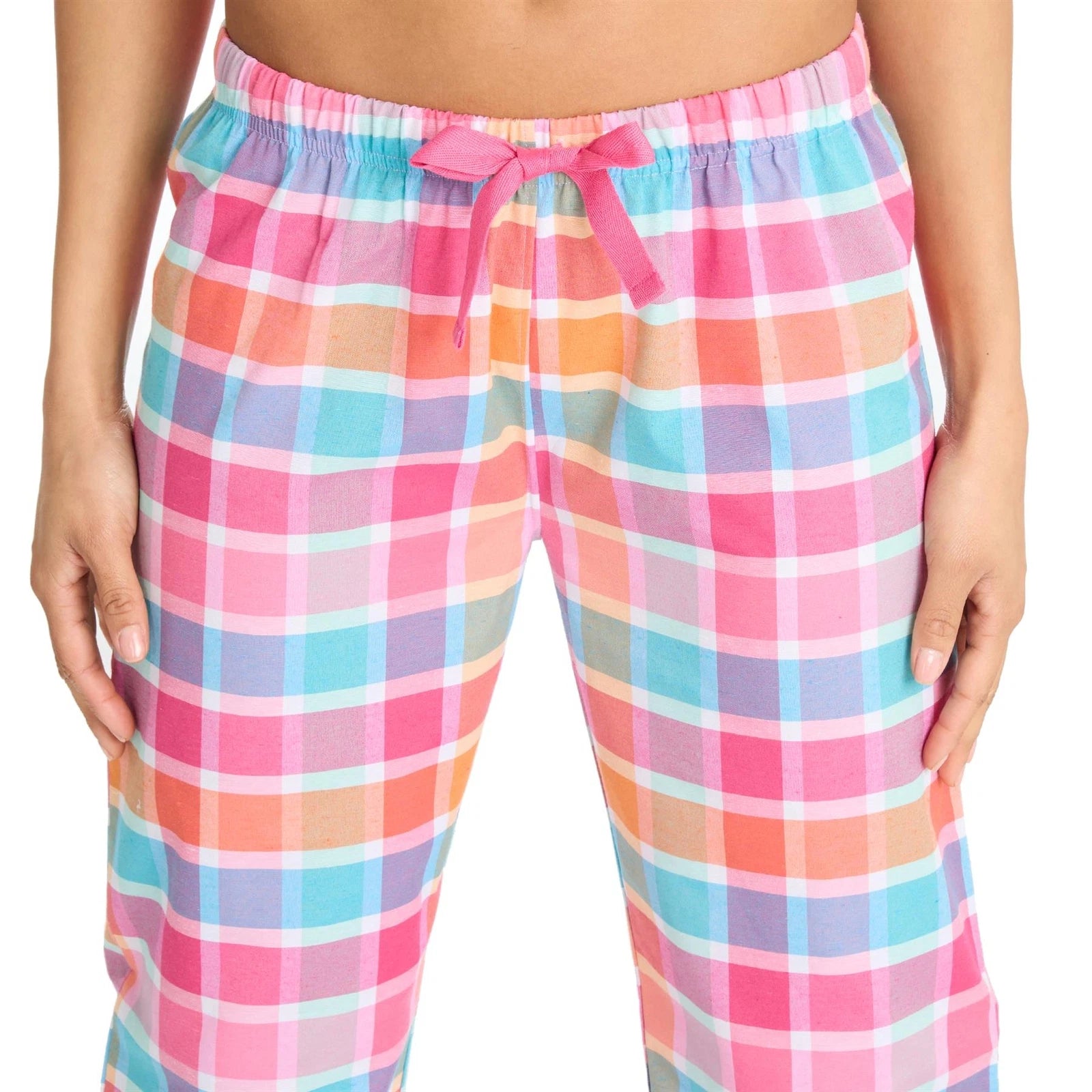Womens/Ladies Pyjamas Yarn Dyed Woven Check Pyjama Set PJs Size 8-22