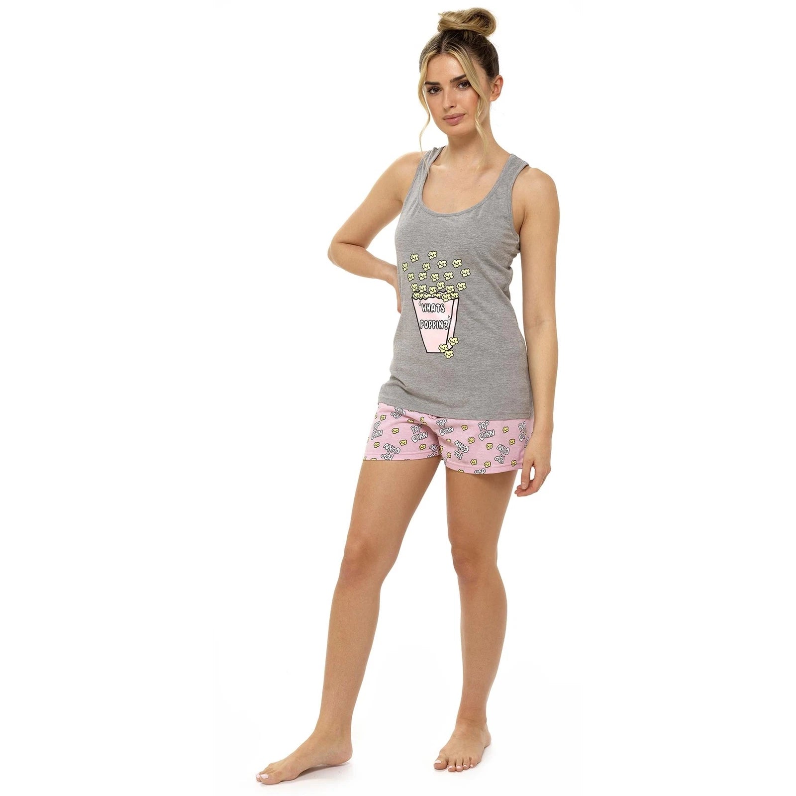 Ladies Jersey Cotton Pyjamas Womens Short Sleeve Summer PJ Vest Shorts Set