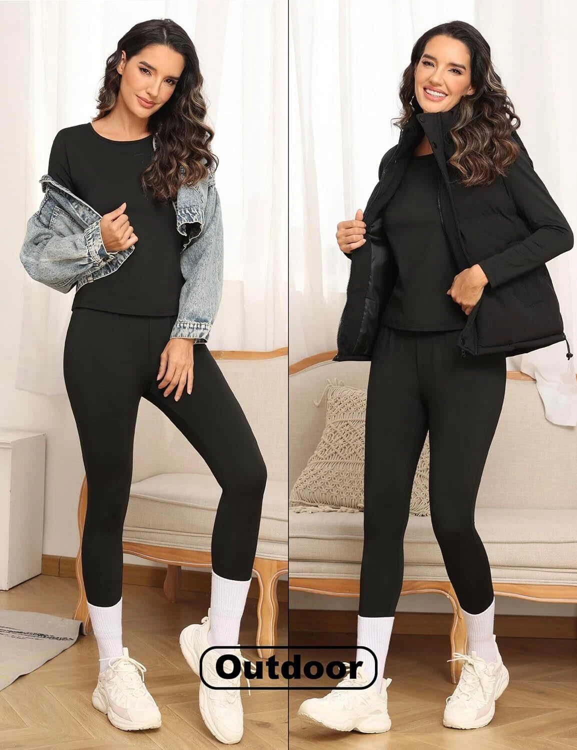 Ropa Interior Térmica para Mujer Conjunto de Pantalones Y Tops Ultra Suave Warm