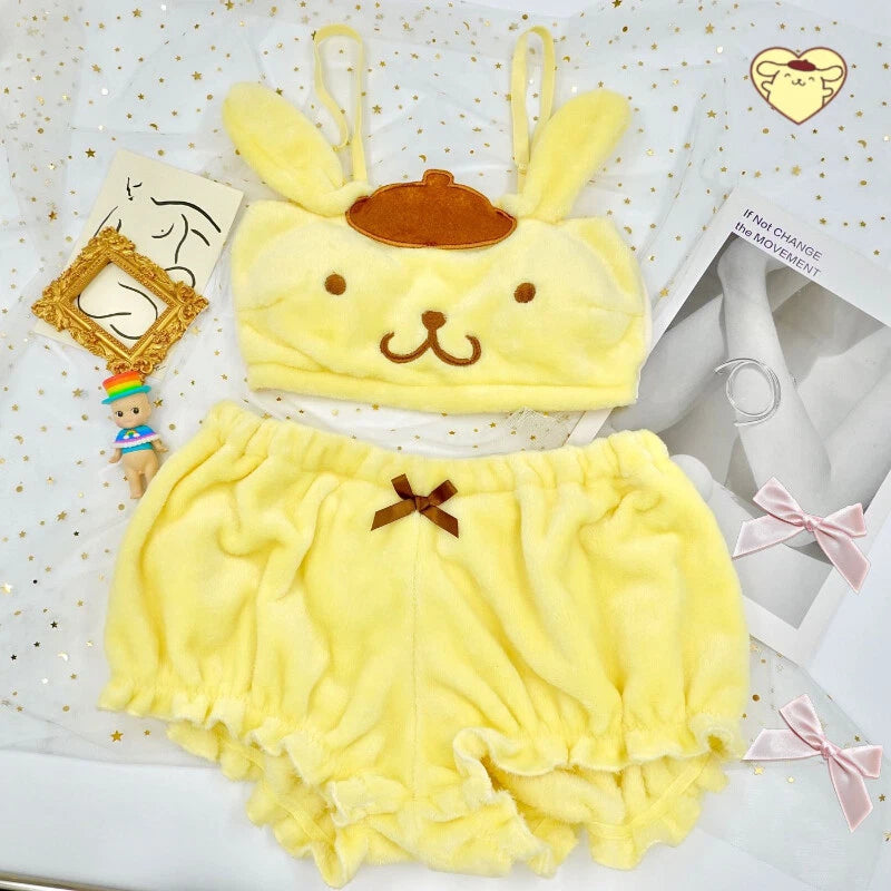 Pom Pom Purin Top Shorts Women's Underwear Set Pajamas Costume suit christmas