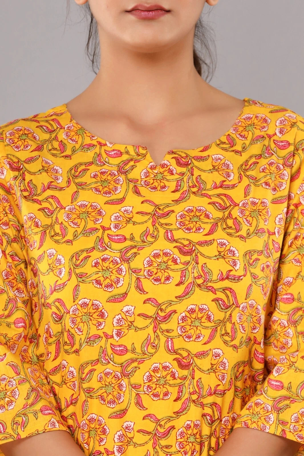 New Indian Printed Cotton Top &Pajama Set Ethnic Sleepwear/Lounge Wear/NightSuit