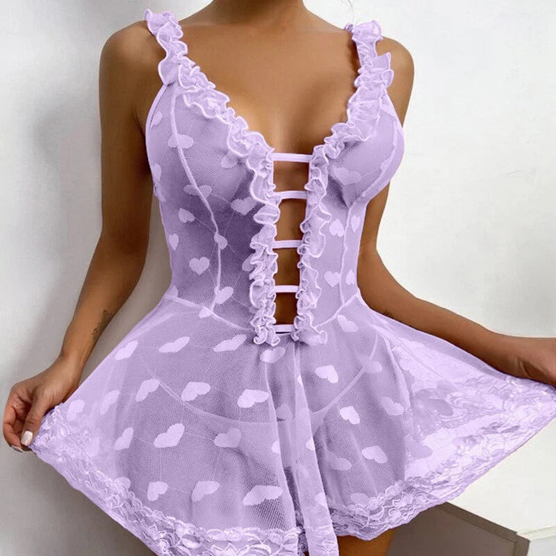 Sexy Women Lingerie Lace Babydoll Underwear Sleepwear Nightgown Slip Dress New