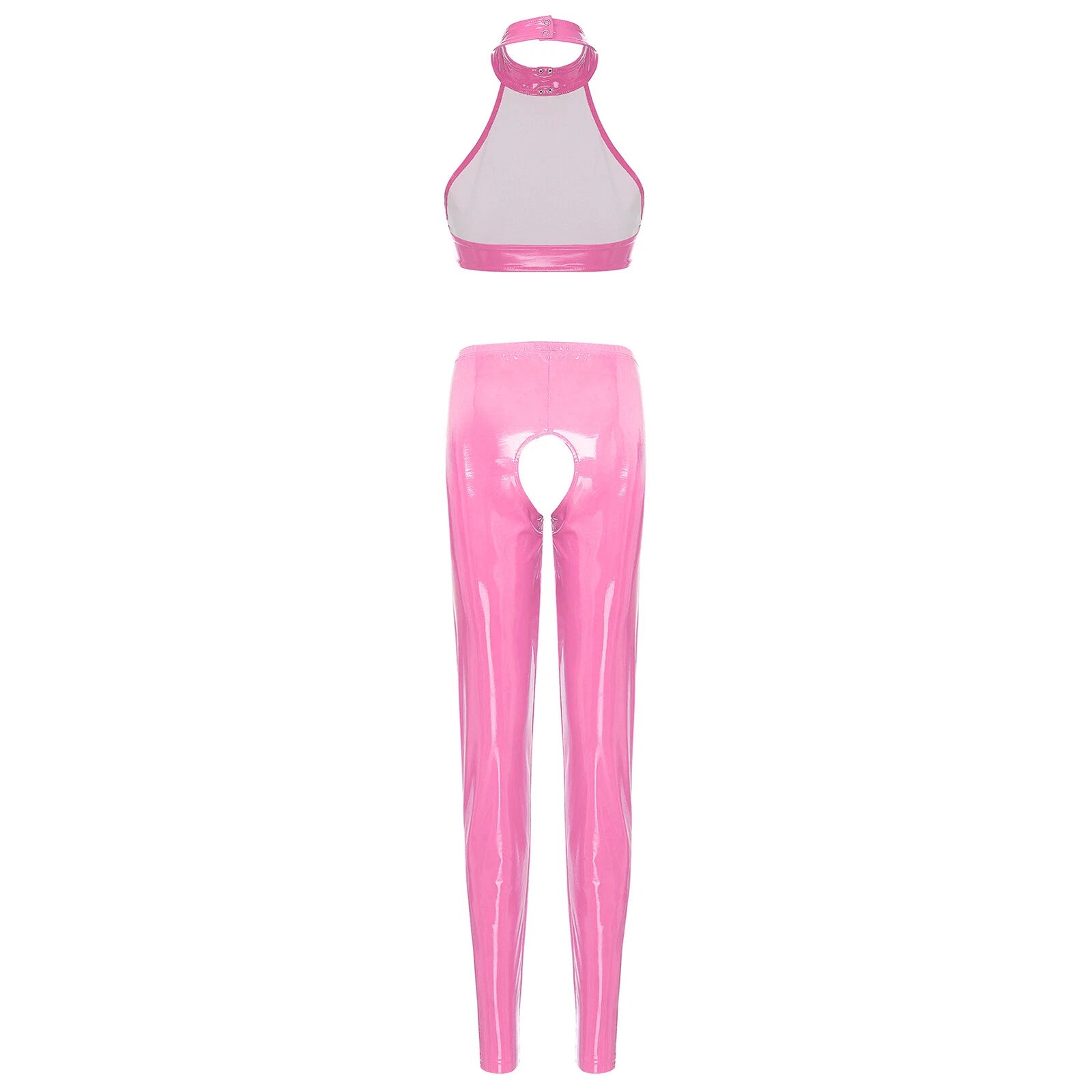 Womens Catsuit Crotchless Nightwear Costume Lingerie Set Bralette Clubwear Bra