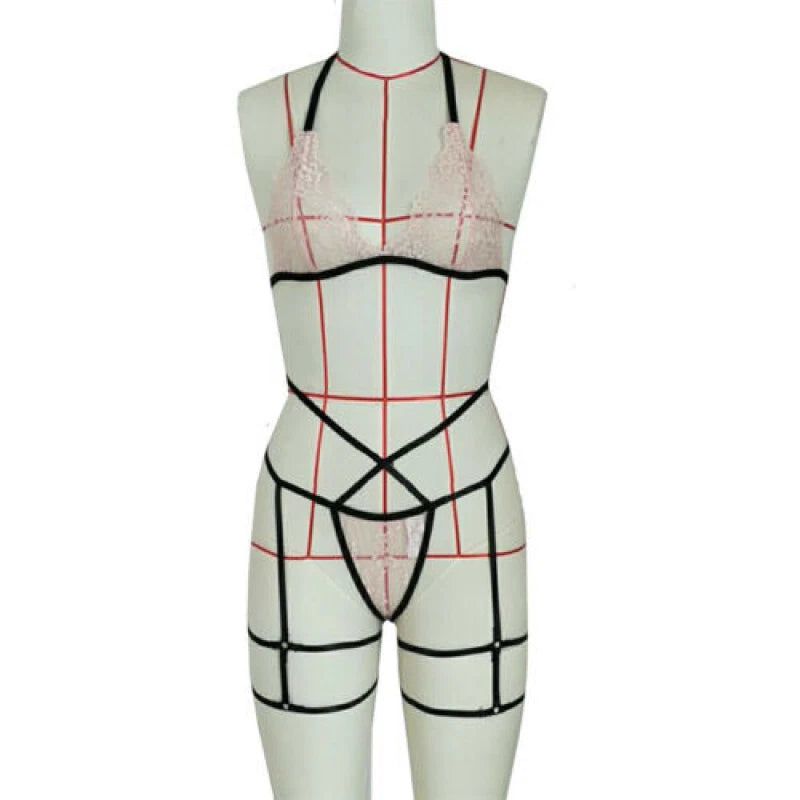 Women Sexy Lingerie Bra Set G-String Thong Bandage Underwear Sleepwear Night #