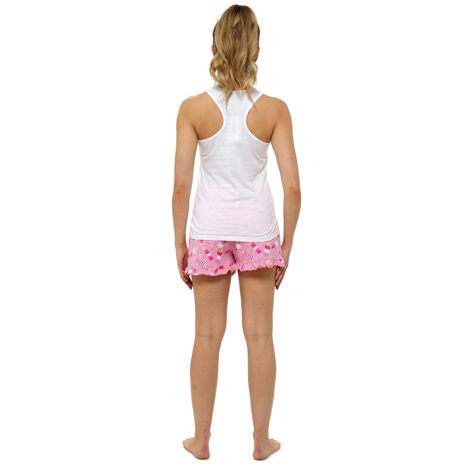 Ladies Jersey Cotton Pyjamas Womens Short Sleeve Summer PJ Vest Shorts Set