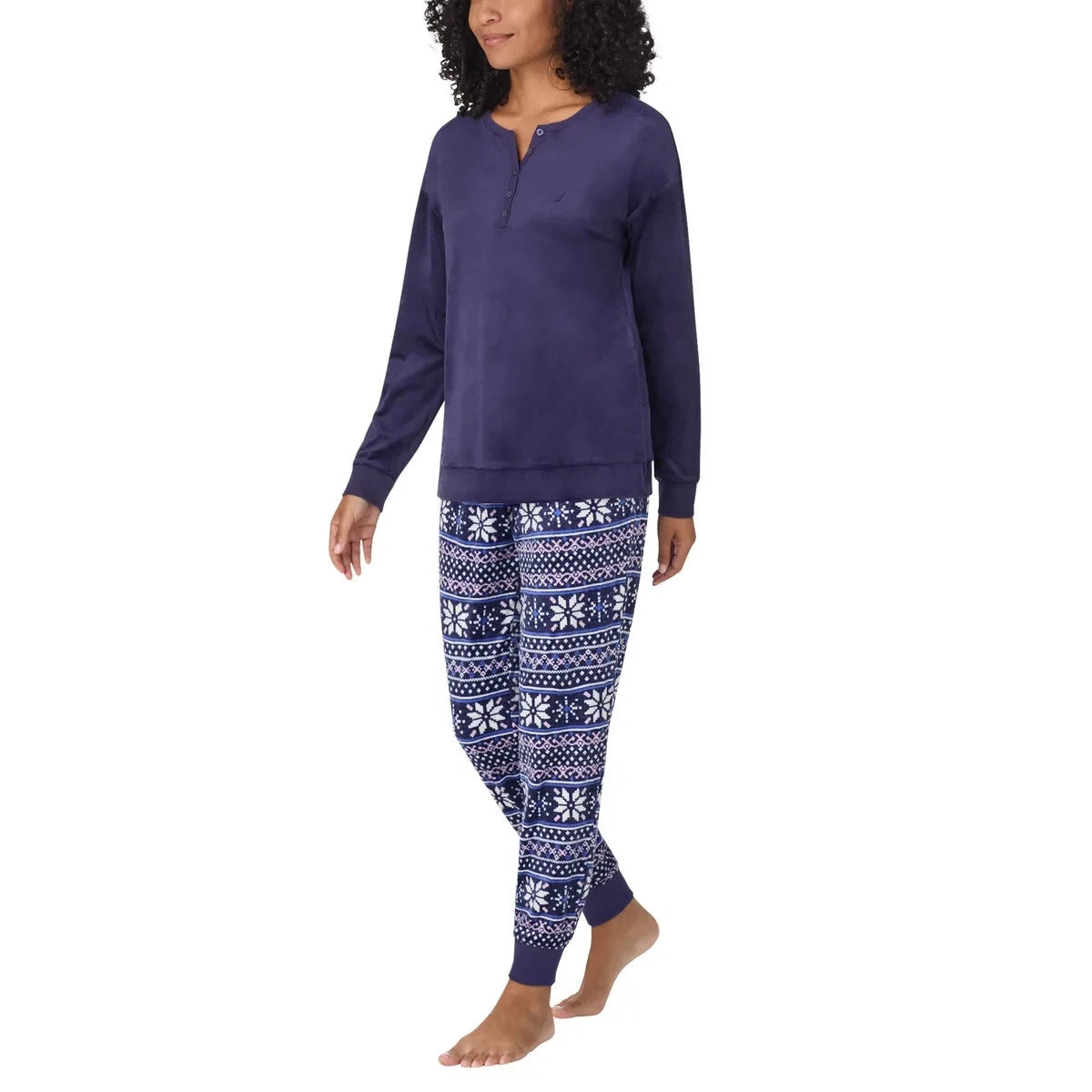 NWT Nautica Women's 2-Pc  PJ Lightweight Stretch Fleece Pajama Lounge Set s:S-3X