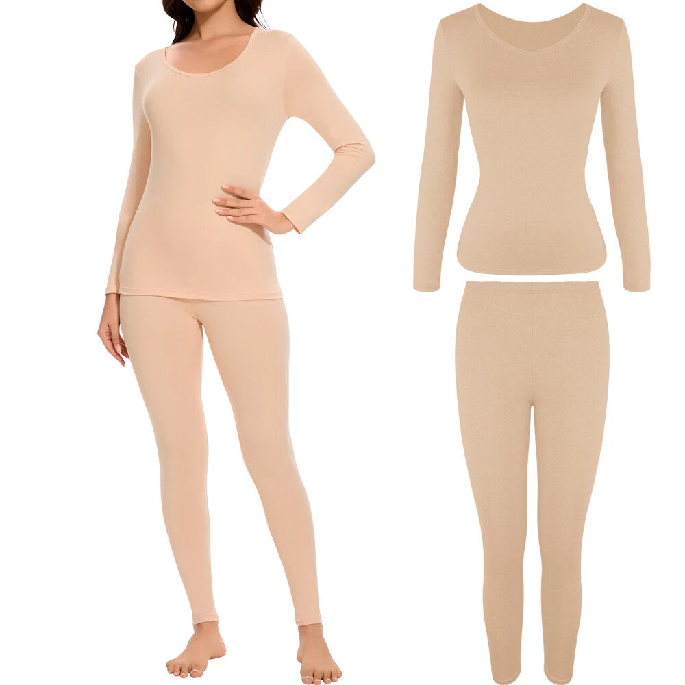 Ropa Interior Térmica para Mujer Conjunto de Pantalones Y Tops Ultra Suave Warm