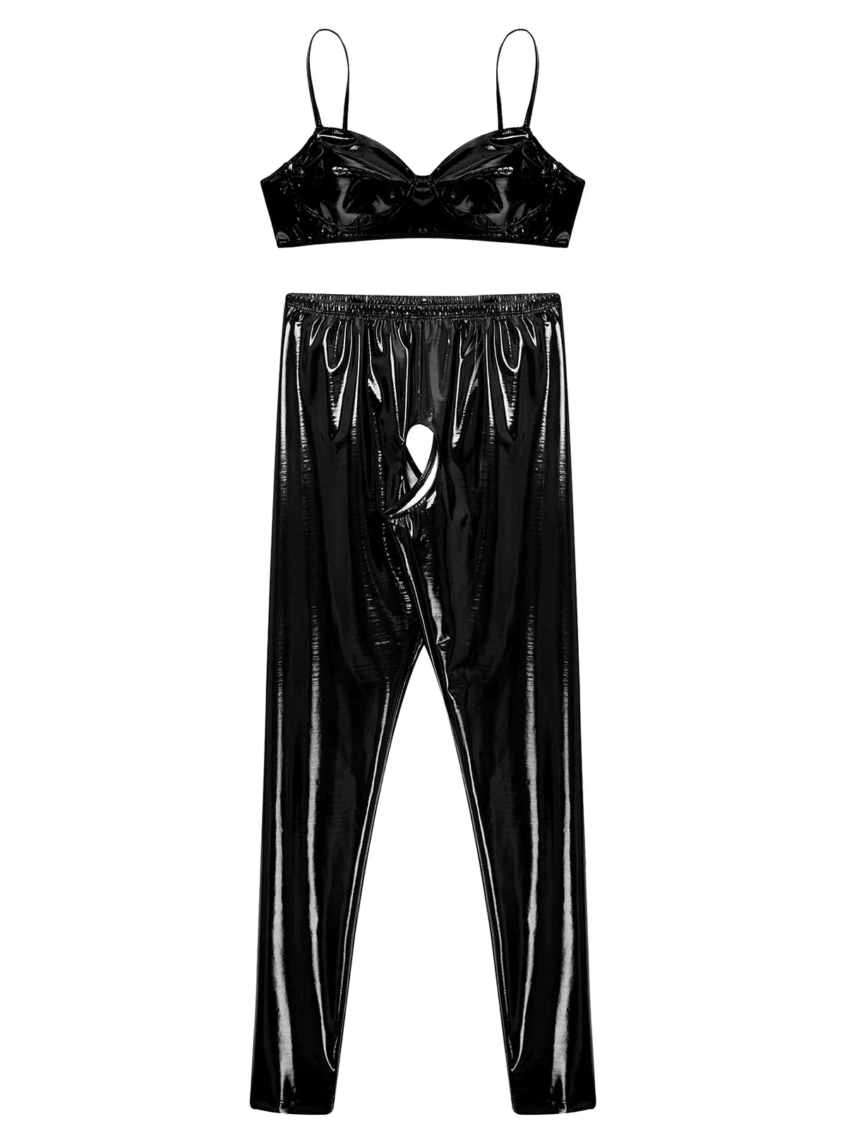 Womens Catsuit Crotchless Nightwear Costume Lingerie Set Bralette Clubwear Bra
