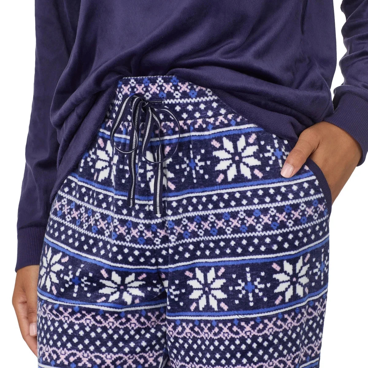 NWT Nautica Women's 2-Pc  PJ Lightweight Stretch Fleece Pajama Lounge Set s:S-3X