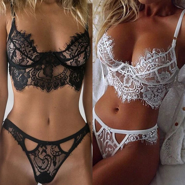 Sexy-Lingerie Nightwear Underwear G-string Babydoll Women Lace Sleepwear Set~☆