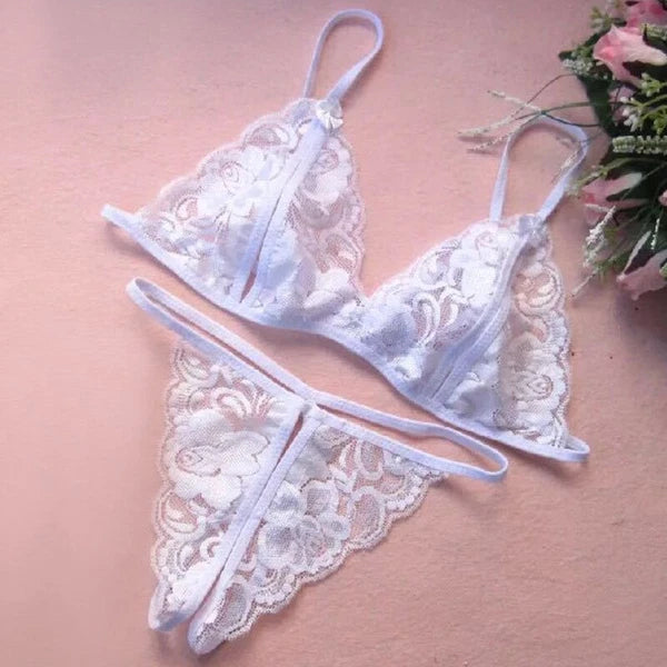 Sexy-Lingerie Nightwear Underwear G-string Babydoll Women Lace Sleepwear Set~☆