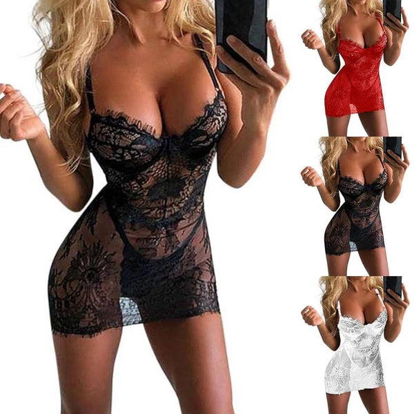 Women's Lingerie Sexy Lace Sleepwear Babydoll Underwear Nightwear Dress G-String