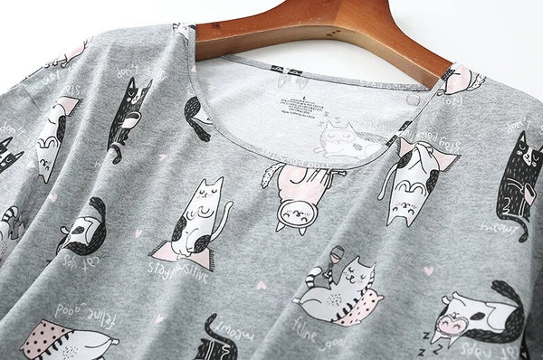 Womens Capri Set Sleepwear Pajamas Woman Sleep Nightshirt Home wear Nightwear Pj