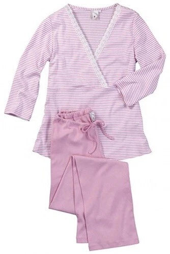 Bellybutton Maternity pregnancy pyjamas - striped blue, pink, grey maternity PJs