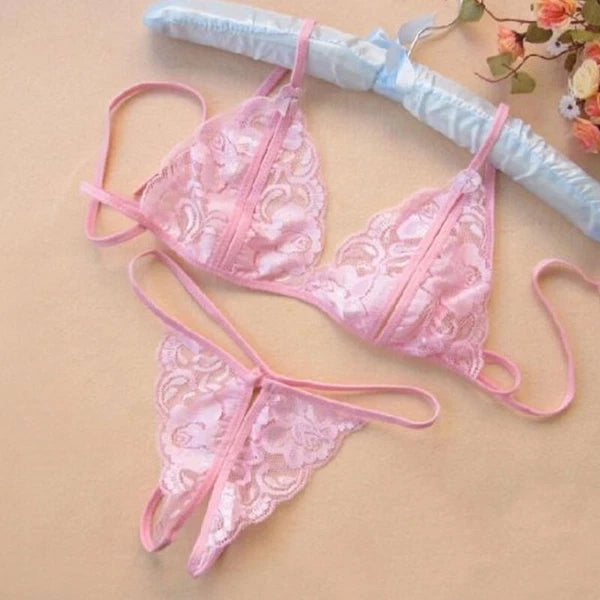 Sexy-Lingerie Nightwear Underwear G-string Babydoll Women Lace Sleepwear Set~☆