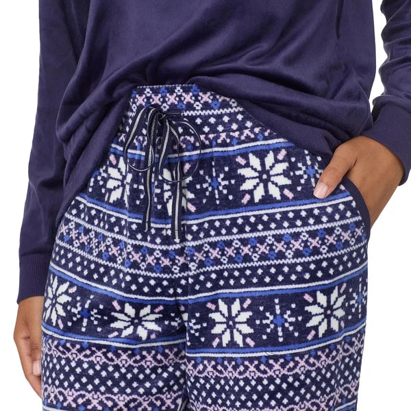 NWT Nautica Women's 2-Pc  PJ Lightweight Stretch Fleece Pajama Lounge Set s:S-3X