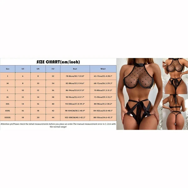 Womens Sexy Lingerie Love Lace Bra Thong Underwear Set Nightwear Sleepwear