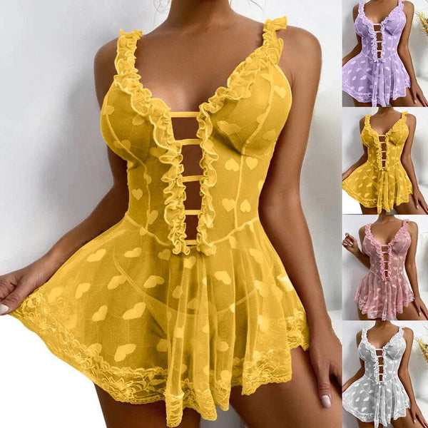 Sexy Women Lingerie Lace Babydoll Underwear Sleepwear Nightgown Slip Dress New