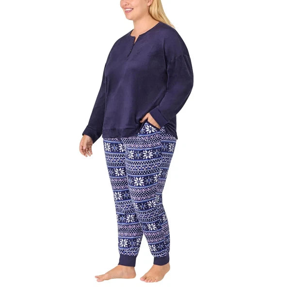 NWT Nautica Women's 2-Pc  PJ Lightweight Stretch Fleece Pajama Lounge Set s:S-3X