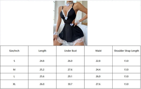 Sexy Women's Lingerie Sets Costume Cosplay French Maid Dress Sleepwear Outfit