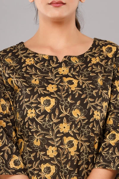 New Indian Printed Cotton Top &Pajama Set Ethnic Sleepwear/Lounge Wear/NightSuit