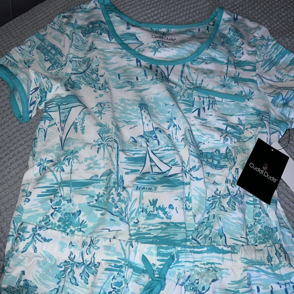 Cuddl Duds Women's 2-Pc. Printed Shortie Boxer Pajamas Set