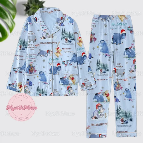 Donkey Pajamas Set, Donkey Womens Pajamas, Donkey Midnight Shirt, Donkey Holiday