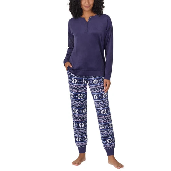 NWT Nautica Women's 2-Pc  PJ Lightweight Stretch Fleece Pajama Lounge Set s:S-3X
