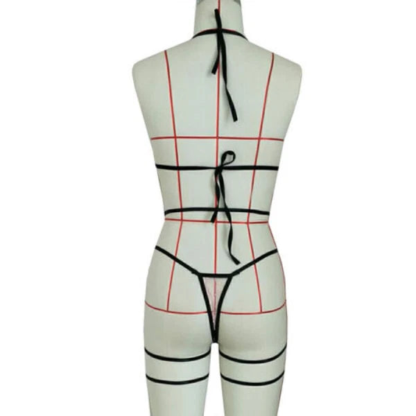 Women Sexy Lingerie Bra Set G-String Thong Bandage Underwear Sleepwear Night #