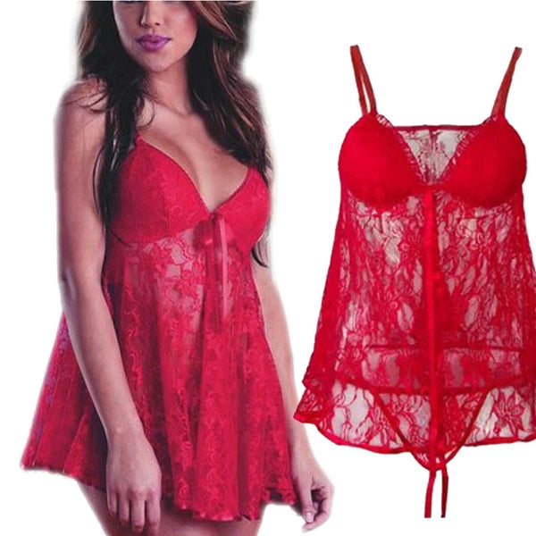 CLEARANCE-Women-Sexy-Lingerie-Lace-Dress-Underwear-Babydoll-Sleepwear-G-string
