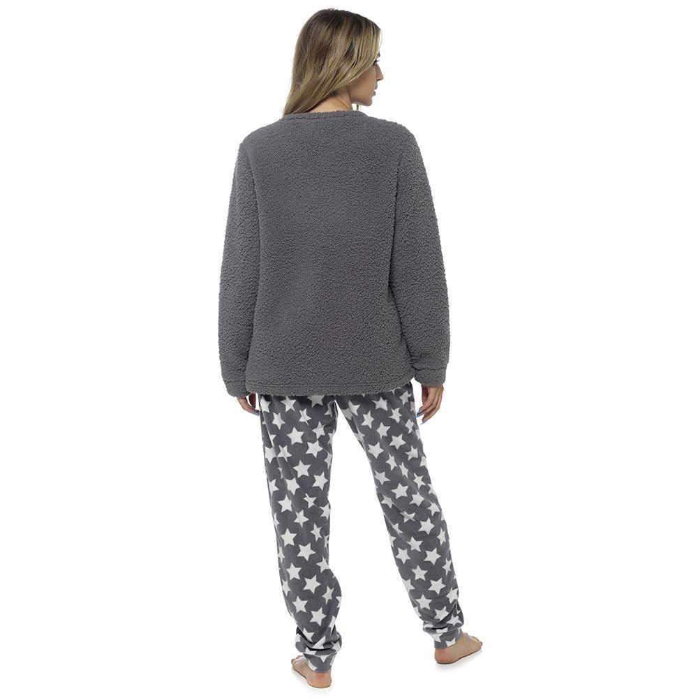 Womens/Ladies Fleece Thermal Pyjamas Pyjama PJs Winter Nightwear Set Size 8-22