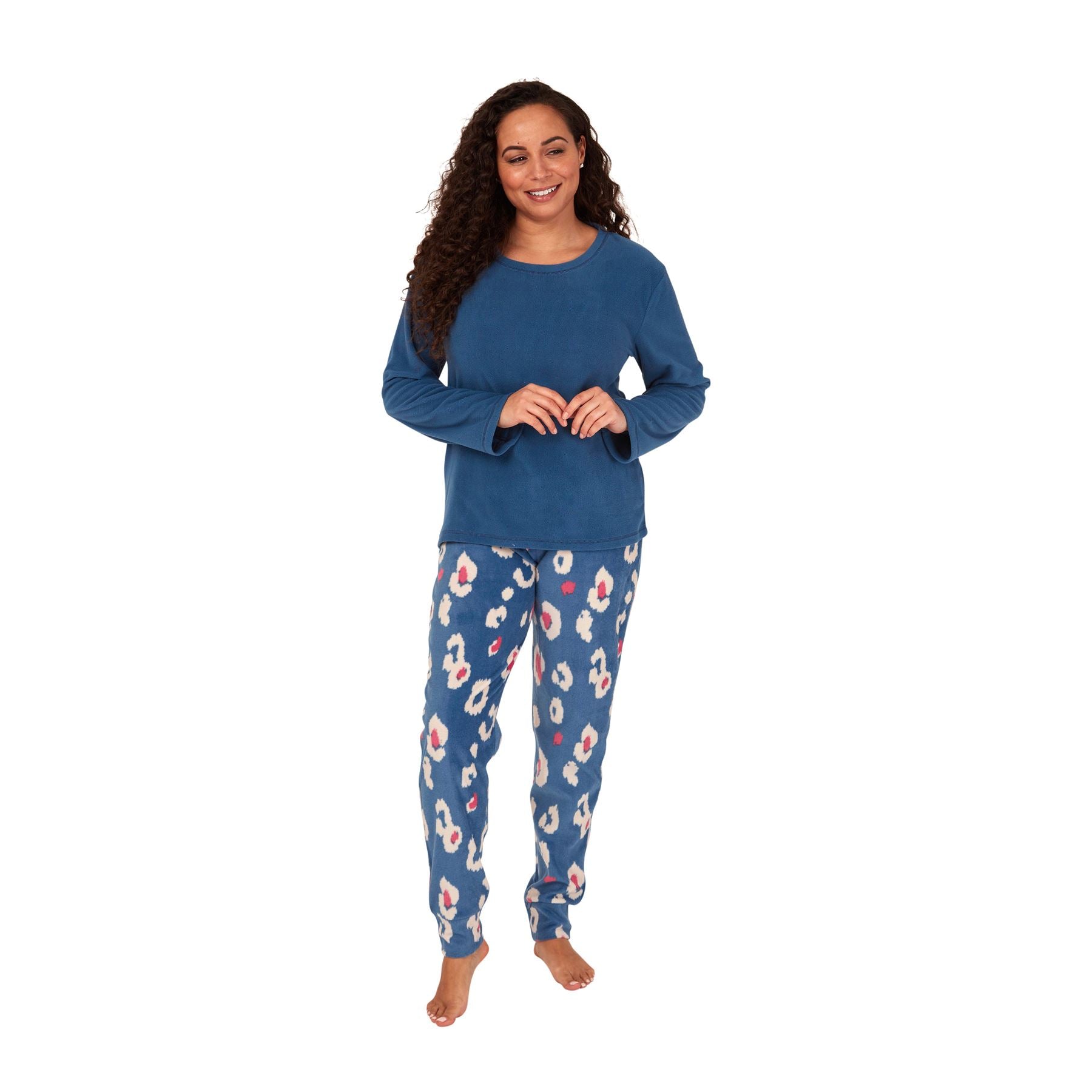 Womens/Ladies Fleece Thermal Pyjamas Pyjama PJs Winter Nightwear Set Size 8-22