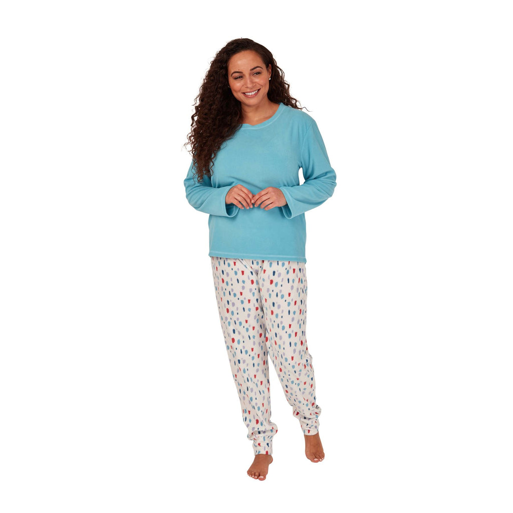 Womens/Ladies Fleece Thermal Pyjamas Pyjama PJs Winter Nightwear Set Size 8-22