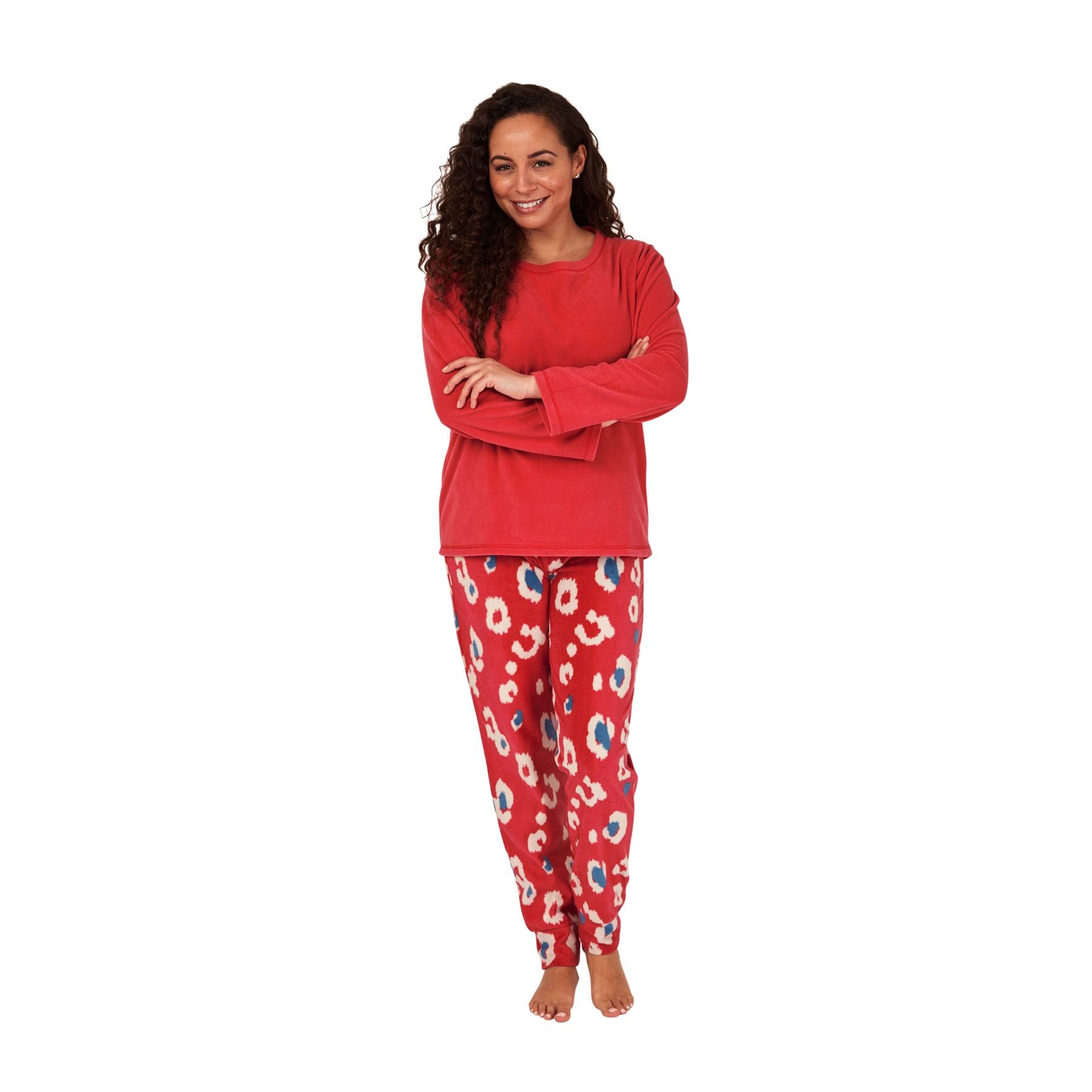 Womens/Ladies Fleece Thermal Pyjamas Pyjama PJs Winter Nightwear Set Size 8-22