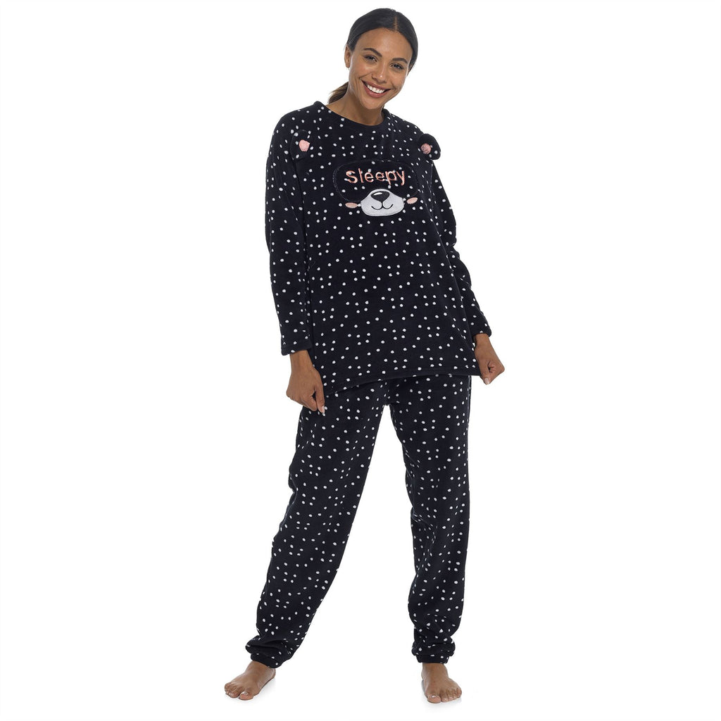 Womens/Ladies Fleece Thermal Pyjamas Pyjama PJs Winter Nightwear Set Size 8-22