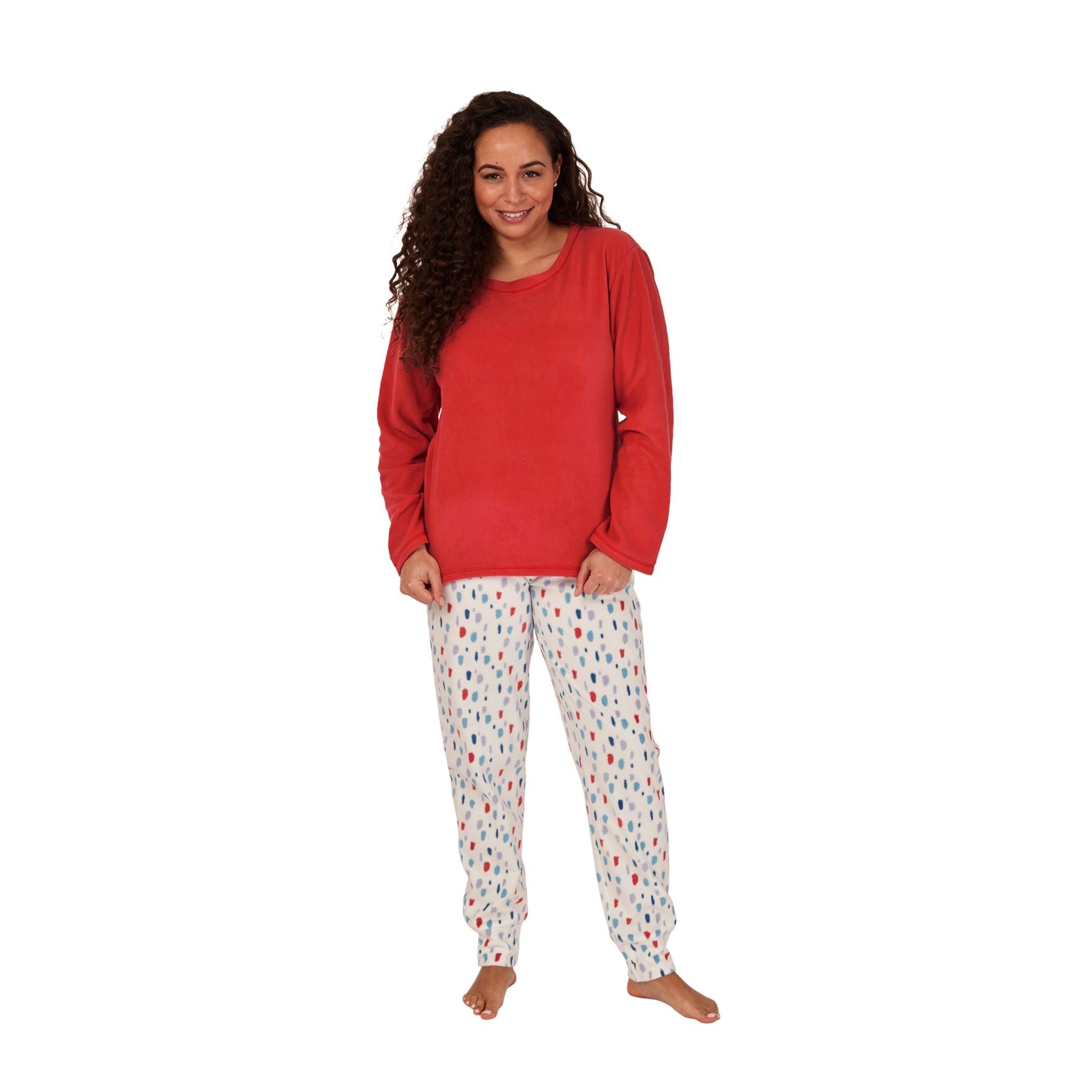 Womens/Ladies Fleece Thermal Pyjamas Pyjama PJs Winter Nightwear Set Size 8-22