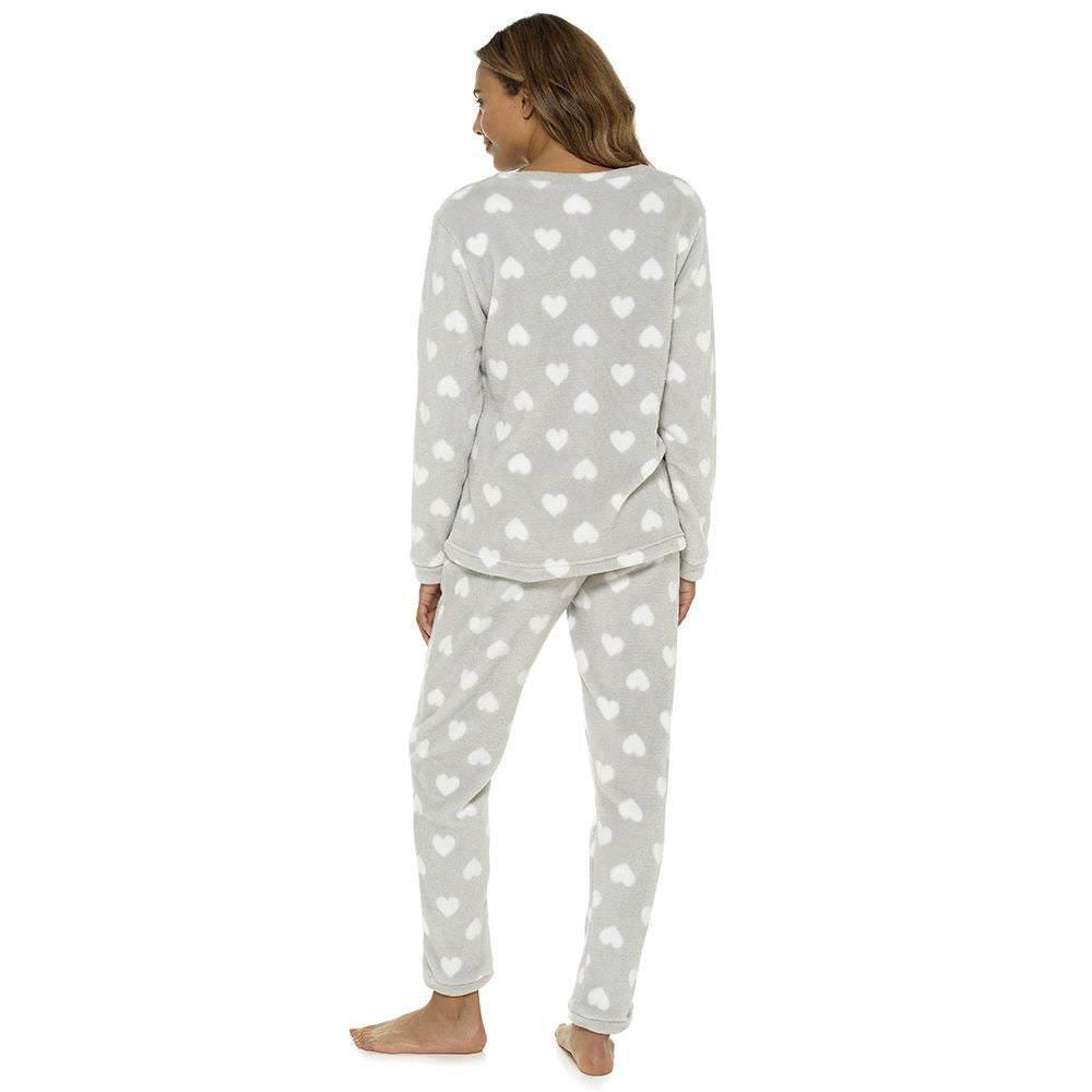 Womens/Ladies Fleece Thermal Pyjamas Pyjama PJs Winter Nightwear Set Size 8-22