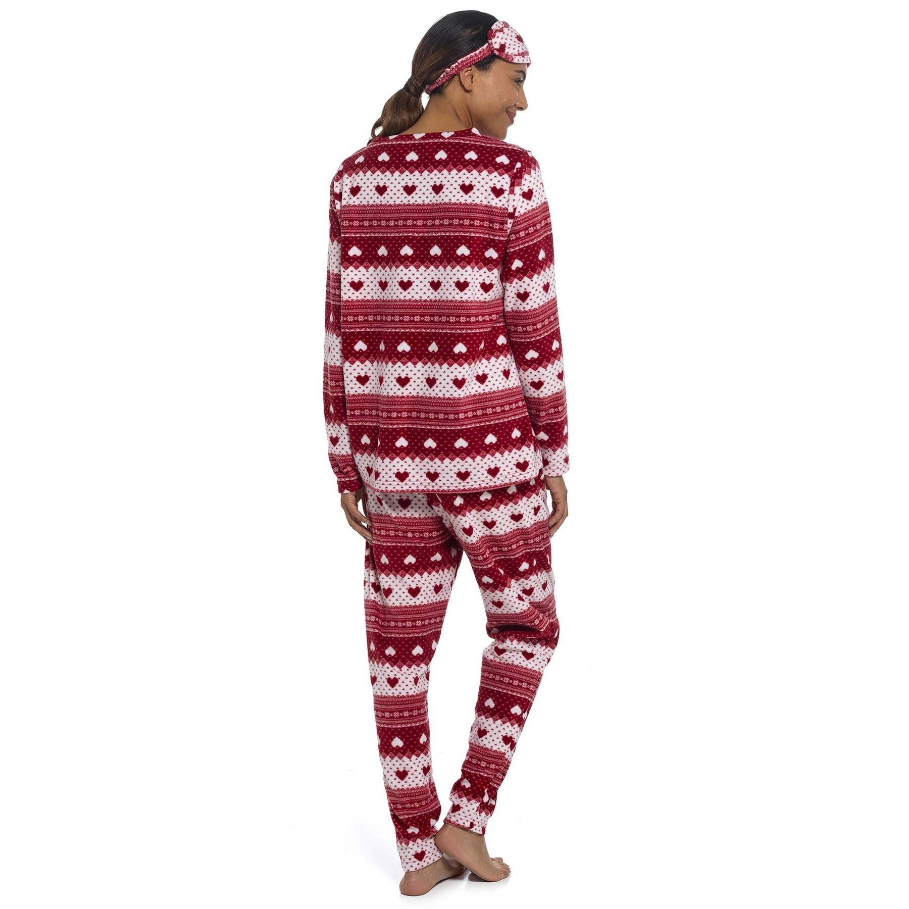Womens/Ladies Fleece Thermal Pyjamas Pyjama PJs Winter Nightwear Set Size 8-22