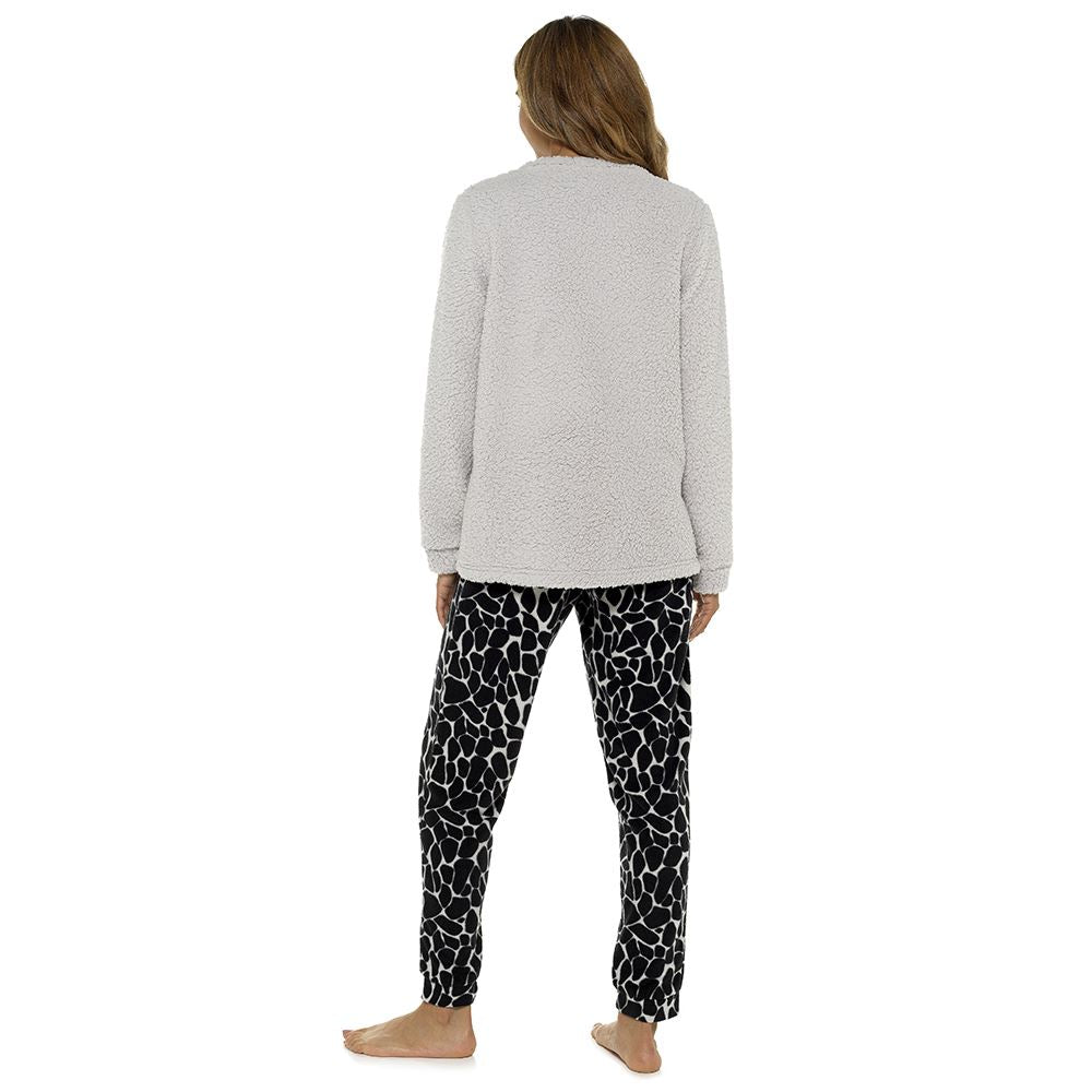 Womens/Ladies Fleece Thermal Pyjamas Pyjama PJs Winter Nightwear Set Size 8-22