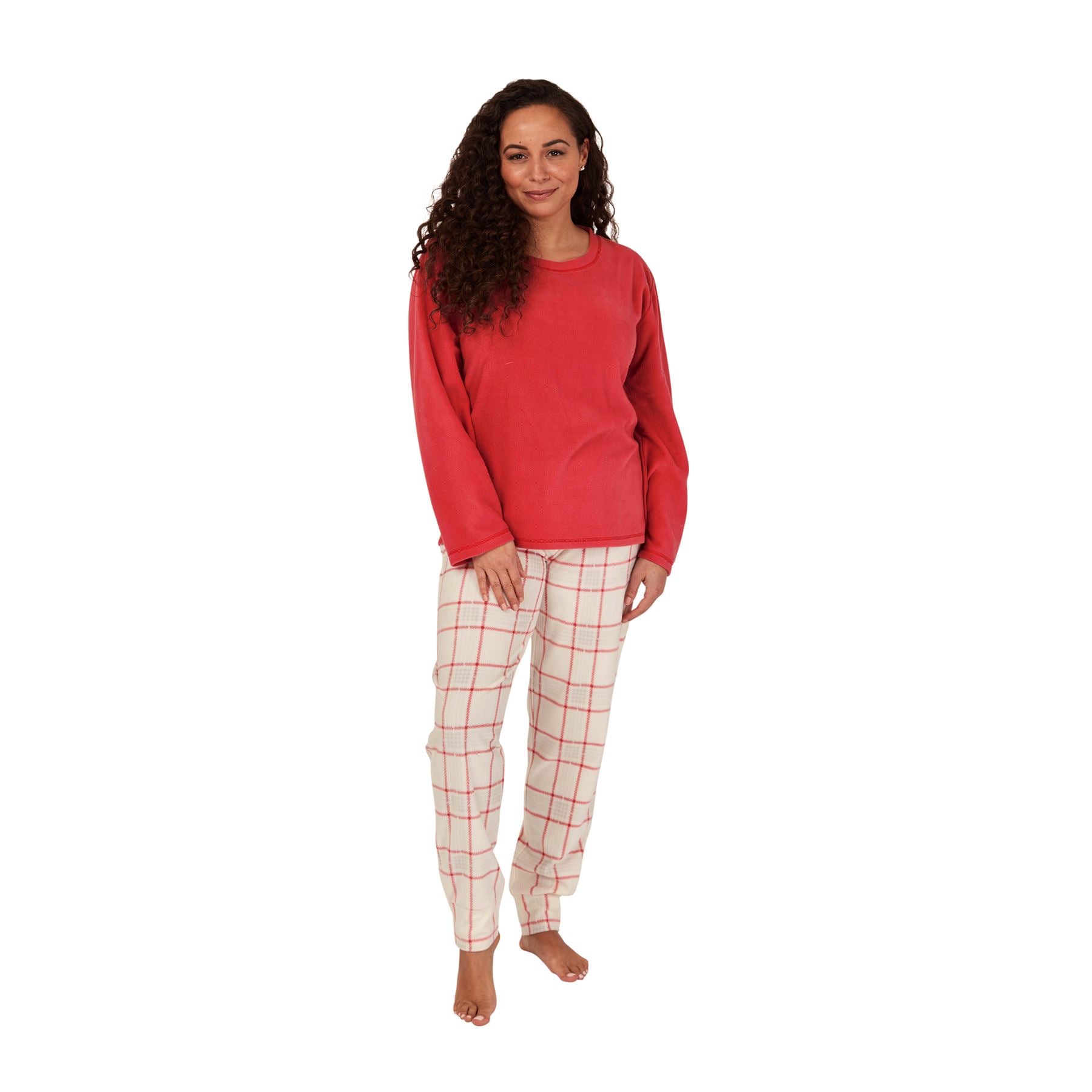Womens/Ladies Fleece Thermal Pyjamas Pyjama PJs Winter Nightwear Set Size 8-22