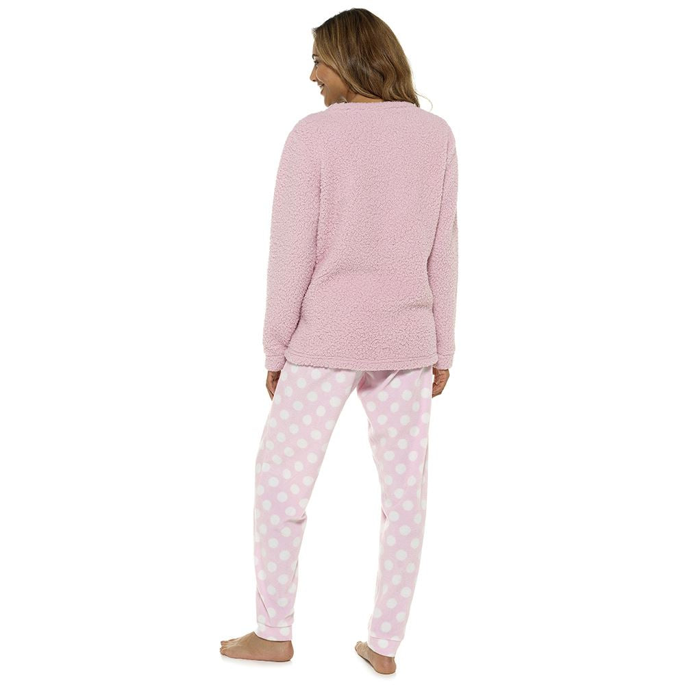 Womens/Ladies Fleece Thermal Pyjamas Pyjama PJs Winter Nightwear Set Size 8-22