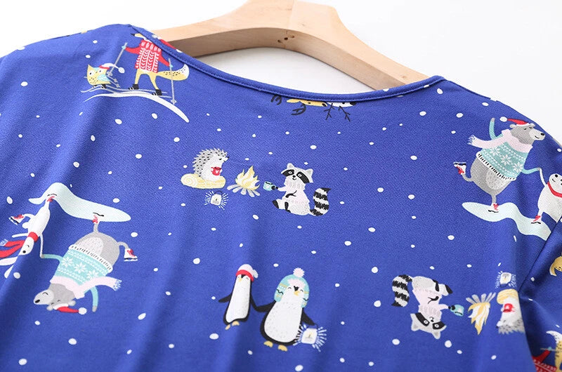 Womens Capri Set Sleepwear Pajamas Woman Sleep Nightshirt Home wear Nightwear Pj