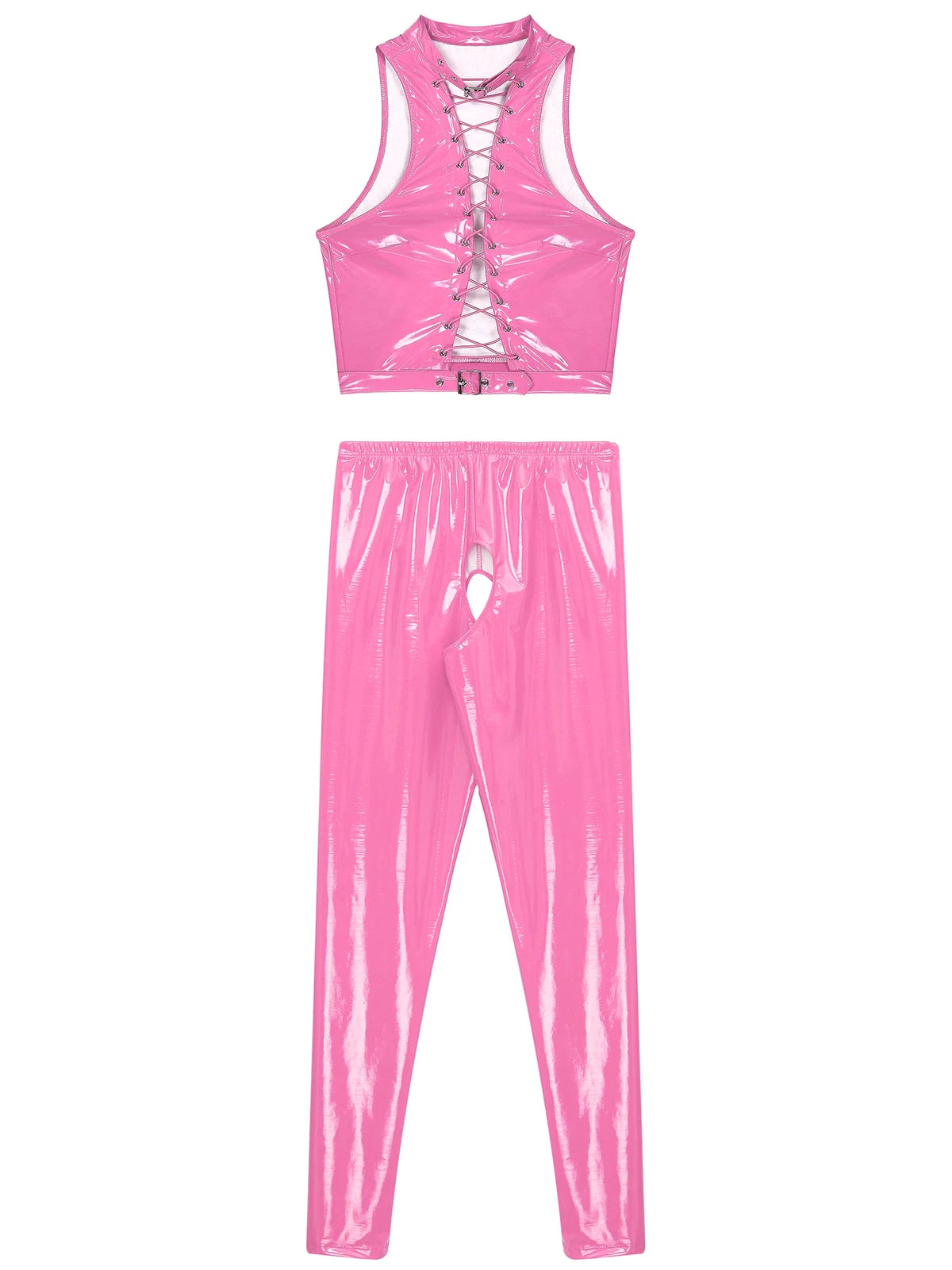 Womens Catsuit Crotchless Nightwear Costume Lingerie Set Bralette Clubwear Bra